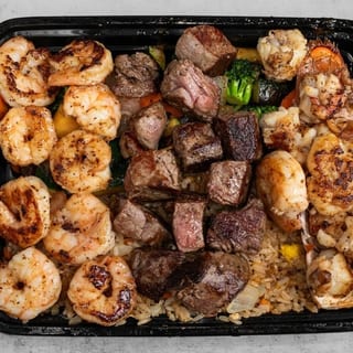 Lobster, New York Steak & Shrimp Combination Plate