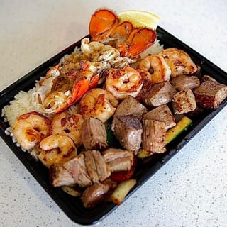Lobster, Filet Mignon & Shrimp Combination Plate