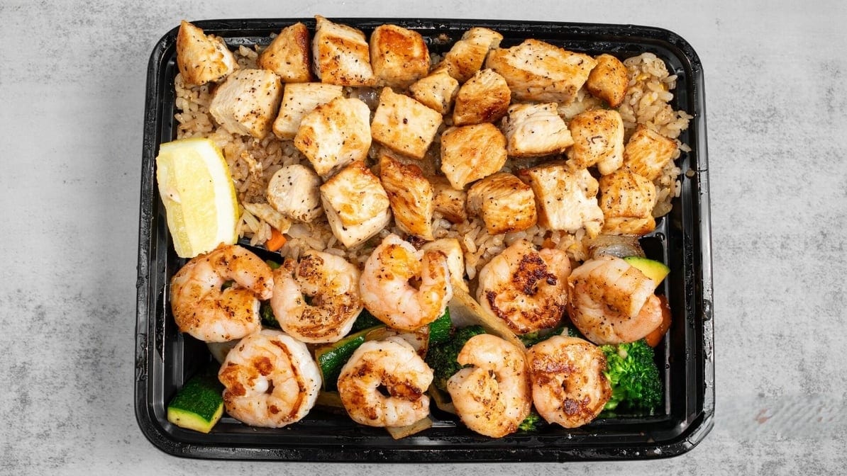 Chicken & Shrimp Combination Plate.