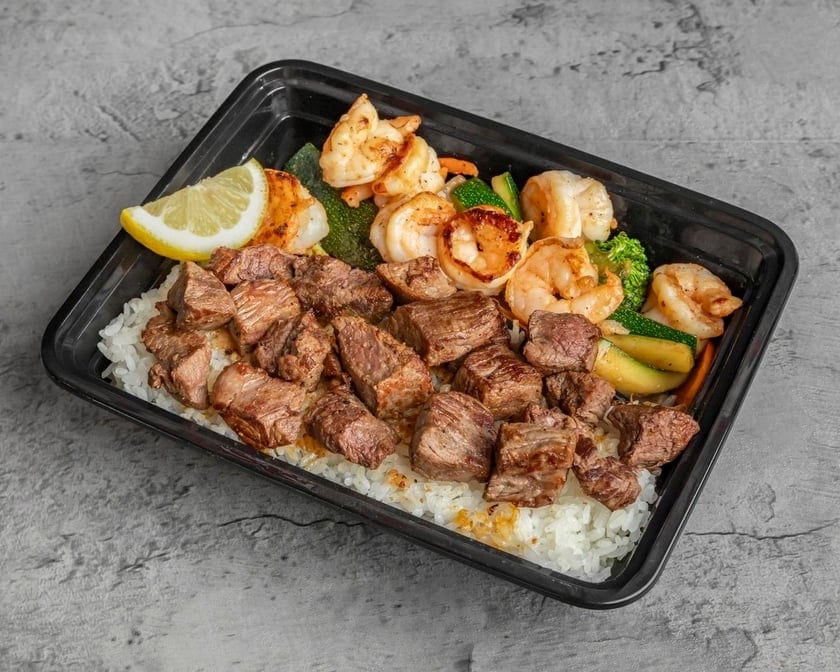 Filet Mignon & Shrimp Combination Plate.