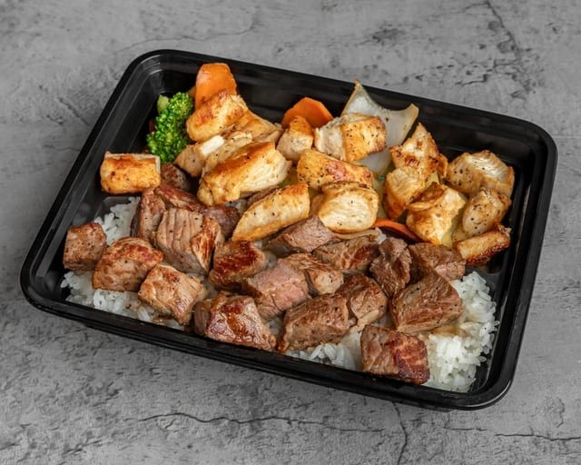 New York Steak & Chicken Combination Plate.