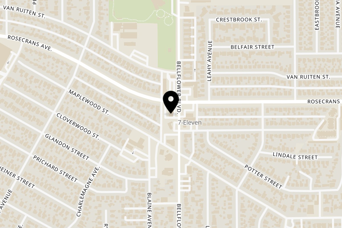 Map showing the location of Habachihana Grill Bellflower on 14303 Bellflower Blvd in Bellflower