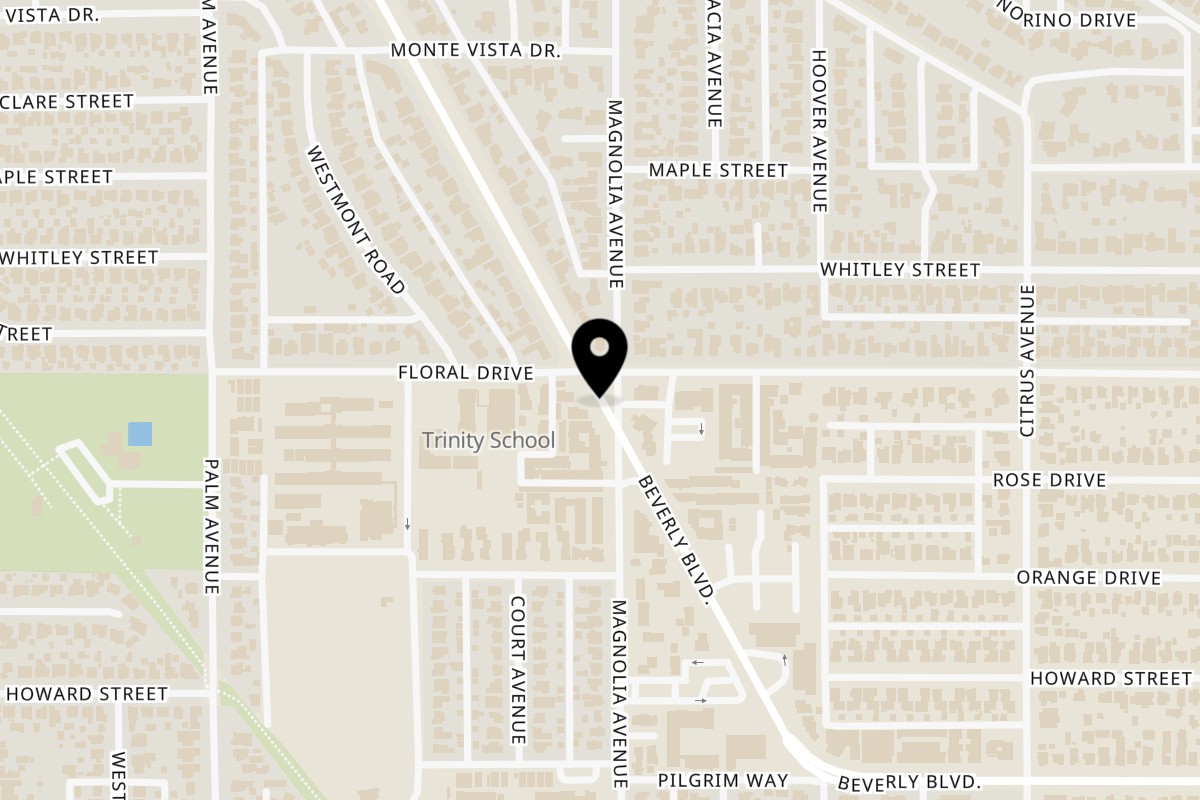 Map showing the location of Habachihana Grill Habachihana - Whittier on Beverly Blvd in Pico Rivera